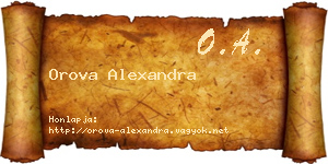 Orova Alexandra névjegykártya